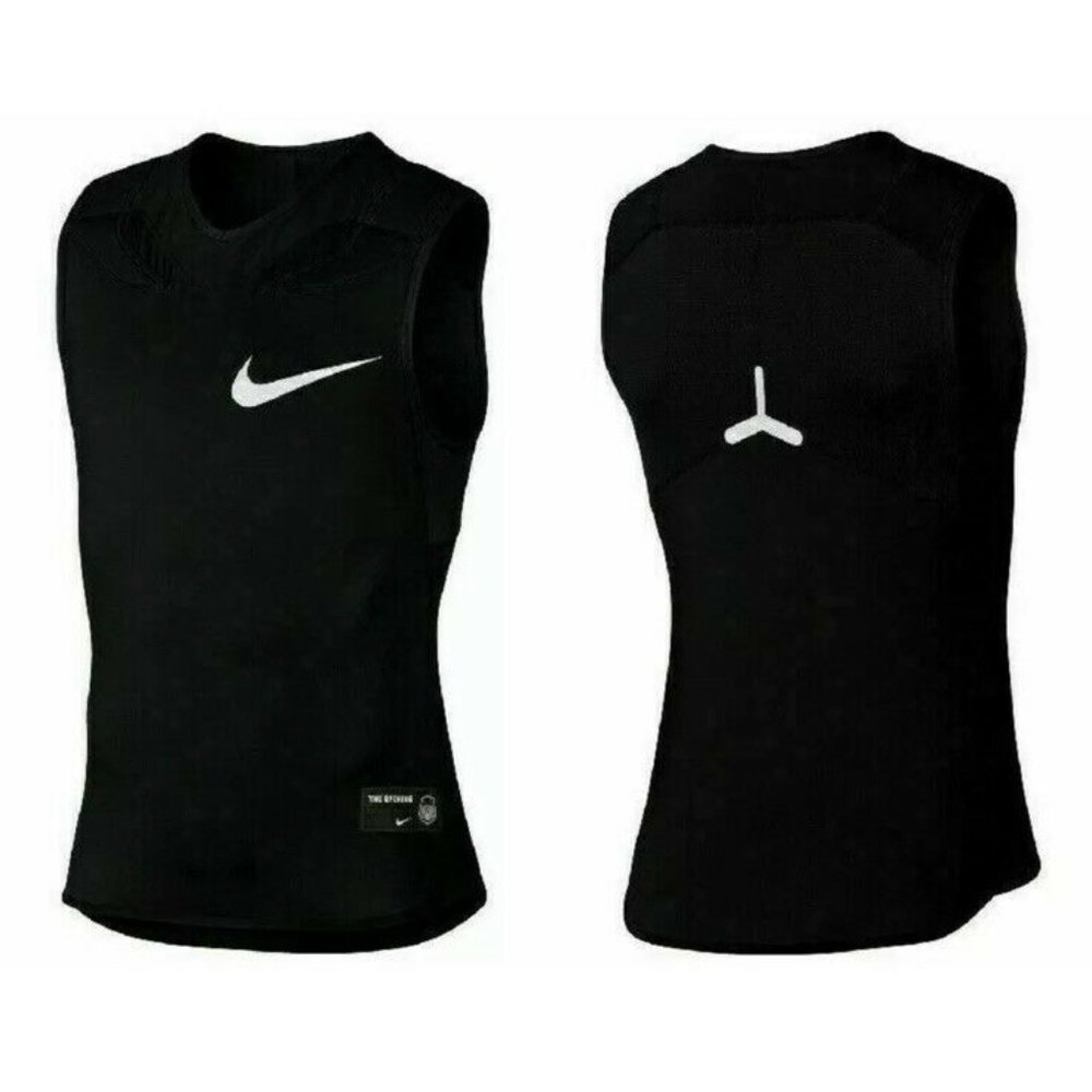 NIKE VAPOR SPEED Men Sz Medium SLEEVELESS PADDED FOOTBALL SHIRT Black Tank Top